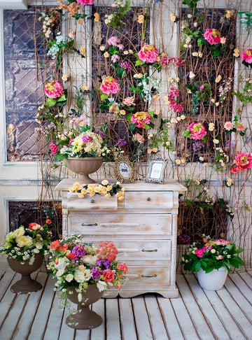 Studio Photos Special Photography Background Counter Surrounded by Flowers Backdrop IBD-20046 - iBACKDROP-Flower Background, Flower Tree Sidewalk, Flower Wall Backdrops, For Photography, Love Backdrop, Photo Background, Photography Background, Photostudio Backdrops, Portrait Photo Backdrop, Valentine Day Backdrop, Valentine Day Backdrops, Valentines Backdrop, Valentines Day Backdrop